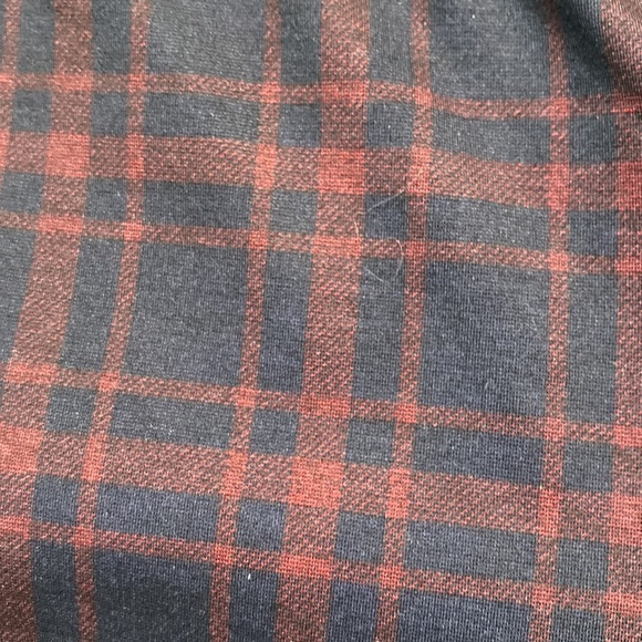 Talbots Legging Burgundy Navy Ponte Plaid Windowpane Ankle Pants Size MP - Picture 4 of 7